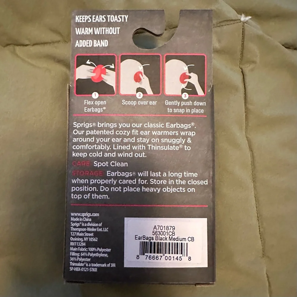 Sprigs Earbags Bandless Ear Warmers-NIB - Picture 2 of 2